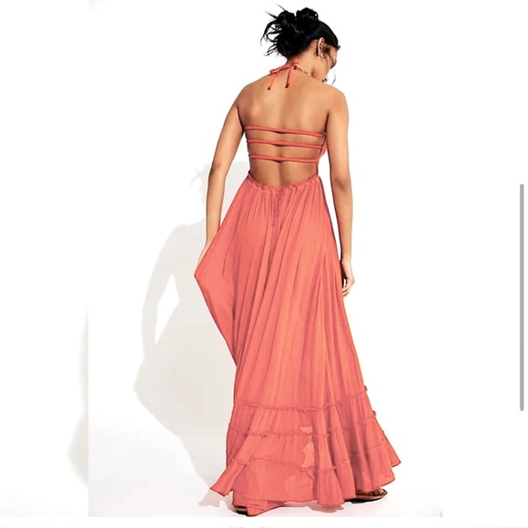 Free People Extratropical
Smocked Maxi Dress in Coral EUC 47 - Picture 3 of 5